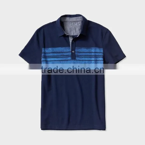 China Men's Fashion White Color Stripe Short Sleeve Polo Shirt photo-3