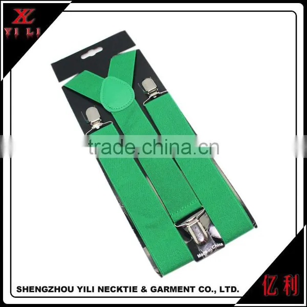 Solid Colorful Yellow Suspenders Elastic Braces photo-3