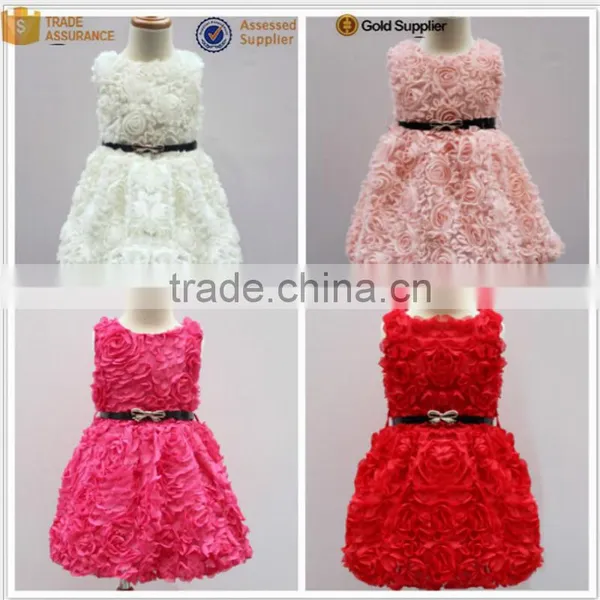 Walson Children Clothes Korean Fashion White Color Flower Girl Dress 3 Year Old Girl Dress photo-5