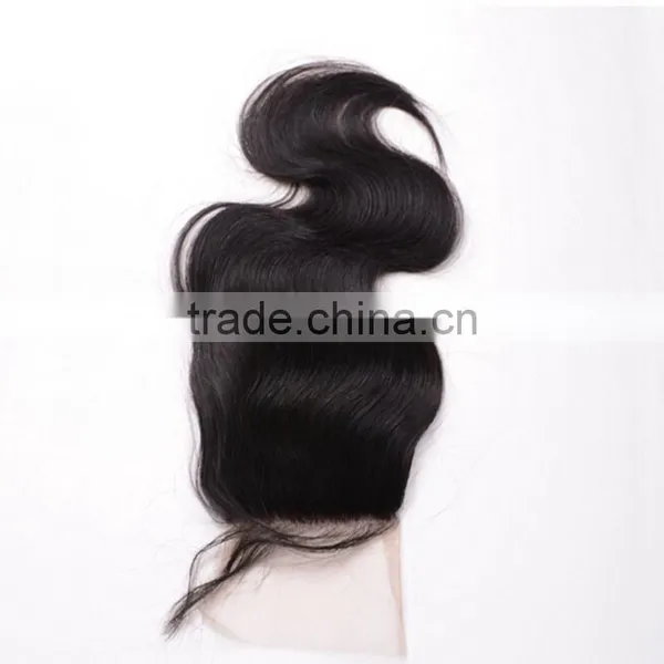 7A Closure Brazilian Body Wave Lace Closure Bleached Knots,4X4 Closure With Baby Hair Free Part Middle Part 3 Way photo-2