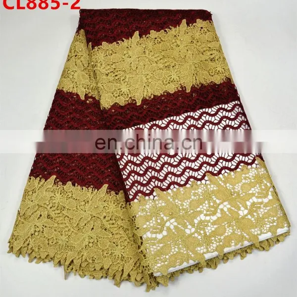 Heavy Cotton Lace Fabrics African Water Soluble Fabric Beauty Guipure Cord Lace Fabric Cotton/Nylon photo-2