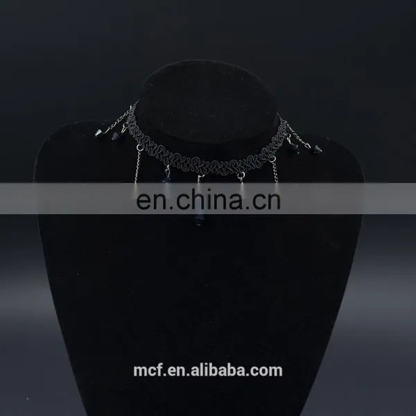 Crystal Diamond Fashion Pendant Chunky Bib Choker Necklace MCB-0043 photo-2