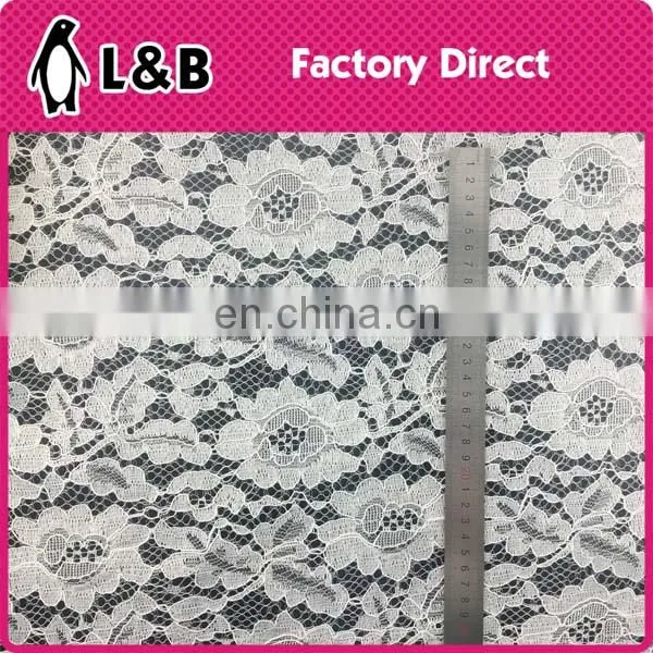 Flower Embroidered White Fabric Cord Lace photo-3