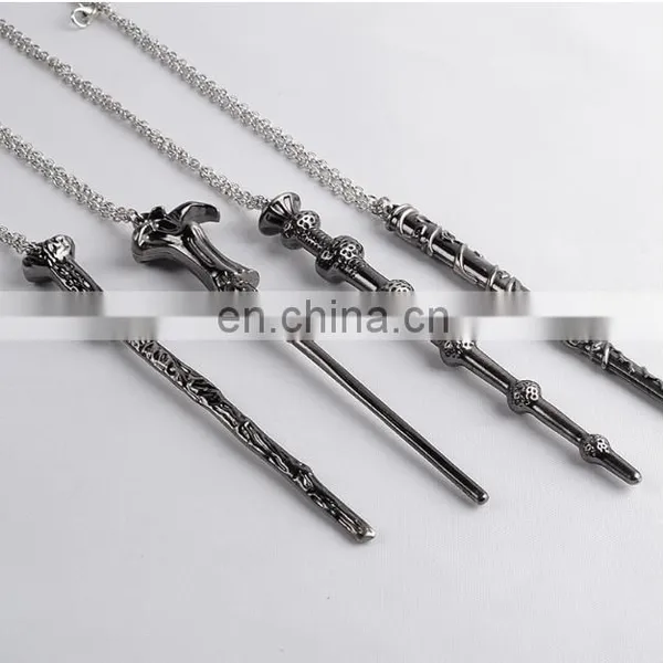 Decoration Cosplay Famous Novel Magic Wand Alloy Anime Necklace,Hot Selling Items Aluminum Chian Metal Pendant Necklace Fashion photo-2