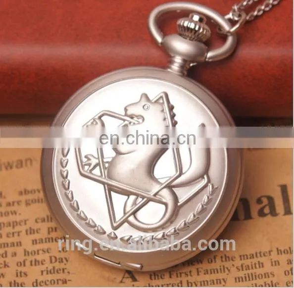 Game Fullmetal Alchemist Classic Pocketwatch Necklace Rings Antique Pocket Watches Quartz Pocket Watch photo-6