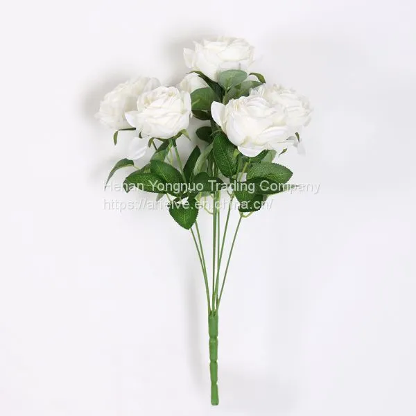 Wholesale Artificial Flower Bouquet 7 Heads Silk Rose photo-2