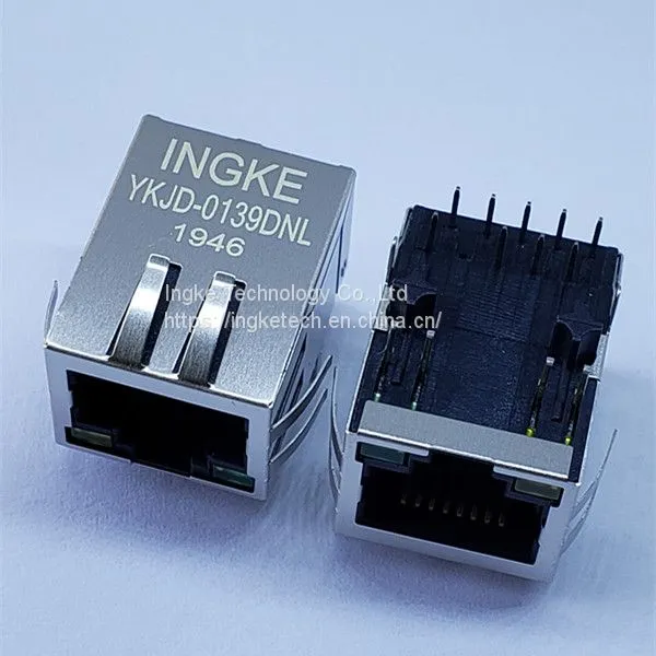 INGKE YKJD-0139DNL Direct Substitute HR861153C Single Port 100 Base-T Through Hole POE RJ45 Jacks With Magnetics