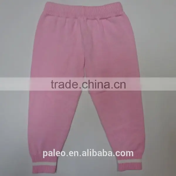 Eco-friendly Colored 100% Cotton Knitted Parttern Toddler Pants photo-4