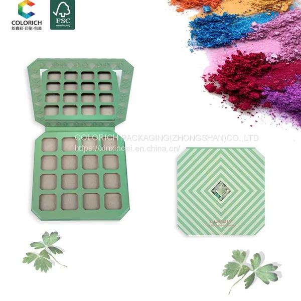 Empty Eyeshadow Palette Box Packaging Wholesale 9 Color Empty Magnetic Eyeshadow Cardboard Pressed Glitter Eyeshadow Palette