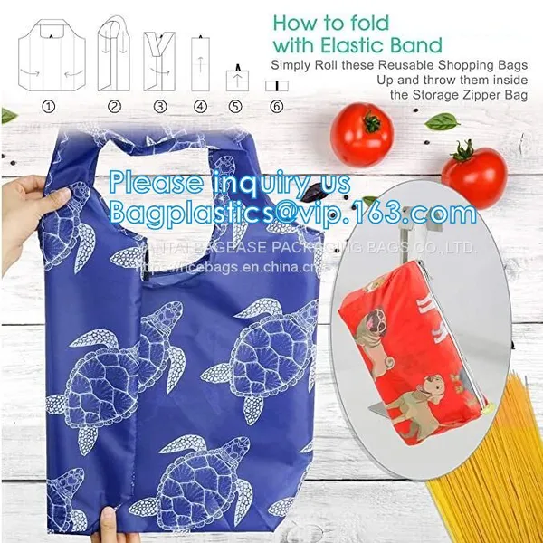 Vegetable Durable Heavy Duty Oxford Polyester XLARGE CAPACITY T-Shirt 201D Polyester Eco Shopping Big Tote Bag photo-5