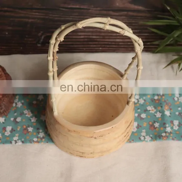 Luxury Wood Bowl Handmade Serving Tray Snack Food Fruit Wooden Dishes Plates Set for Dry Fruits Round Bamboo Root Hand Basket photo-3