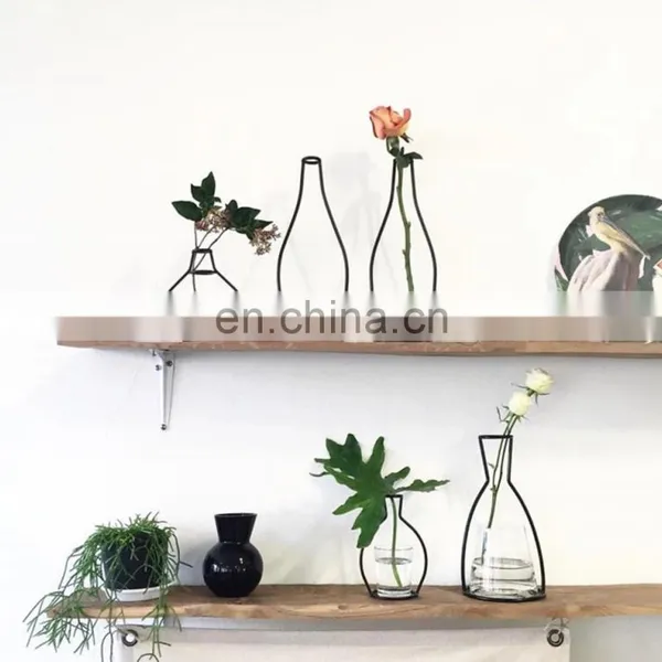 Retro Iron Line Table Flowers Vases Nordic Decoration Home Metal Plant Holder Nordic Styles Flower Vase Home Decor photo-5