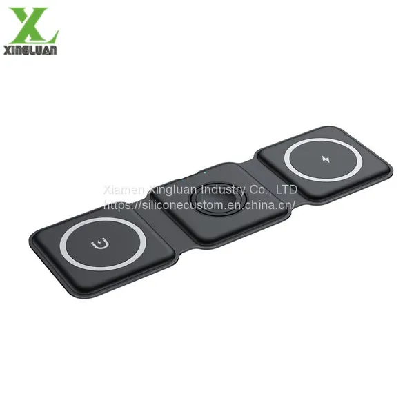 3in1 15W Foldable Fast Recharge Magnetic Wireless Duo Charger For IPhone & Smart Watch photo-3