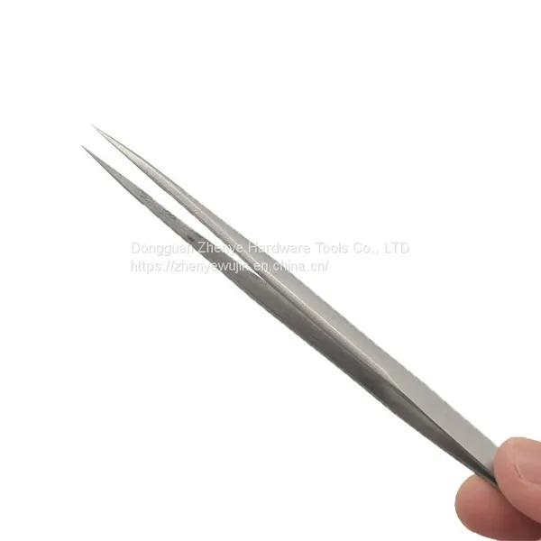Stainless Steel Precision Sandblasting Tweezers Extremely Fine Pointed Straight Elbow IC Chip Electronic Super Hard Tweezers Clamp SS-11 Tweezers photo-2