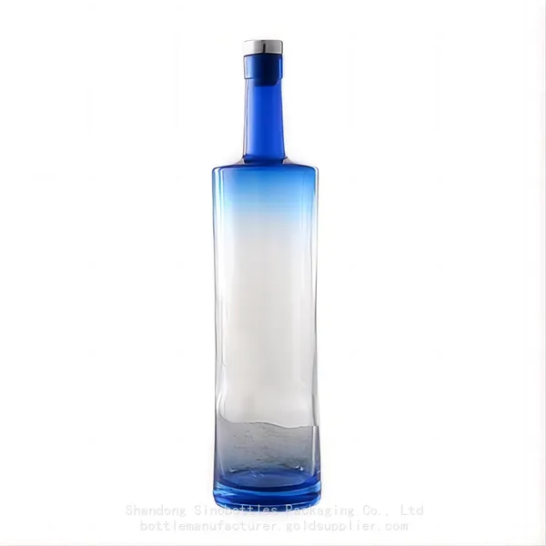 500ml 700ml 750ml 1 Liter Flat Shoulder Color Coating Glass Bottle Wholesale Gold Supplier SinoBottles Packaging
