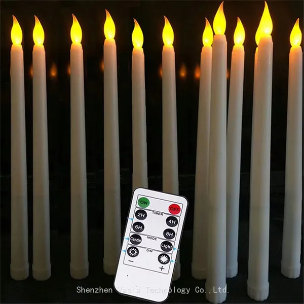 AAA Battery Operated Flameless LED Taper Candles Flickering Remote Taper Wedding Led Taper Candle photo-4