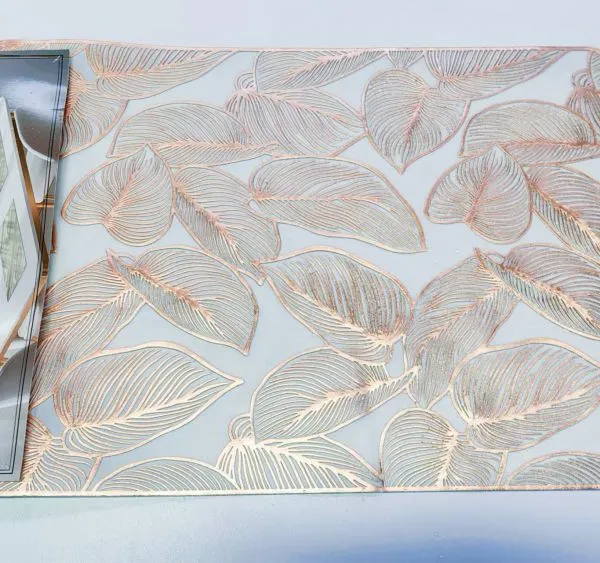 Beautiful Vinyl Placemats Set of 6 Non-Slip Heat Resistant Washable Vinyl Table Mats for Kitchen Dining photo-5