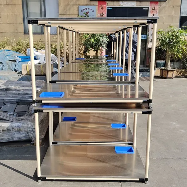 Modular Steel Lean Tube Trolley with Quick-Release Mechanism for Assembly Line Operations