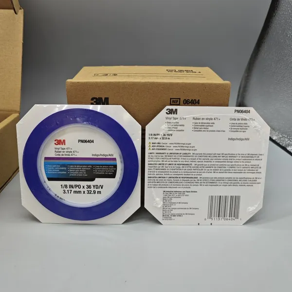 3M 471+ Vinyl Tape PN06405 Color Deco Masking Tape Industrial Use 1/4 IN/PO X 36 YD/V 6.35mm X 32.9m photo-4