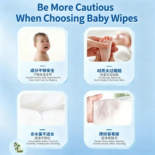 60 Sheets Large Purified Water Baby Hand & Mouth Wipes | Wholesale Infant Sanitary Wet Wipes Factory, Ready Stock photo-2