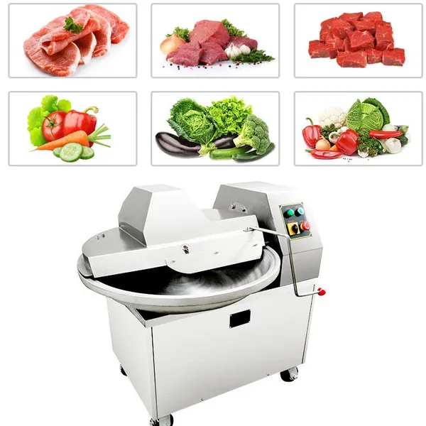 MO-QDMECH Meat Bowl Cutter Chopper Machine RL049 304 Stainless Steel Compact Structure Safe Operation for Canteen Kitchen