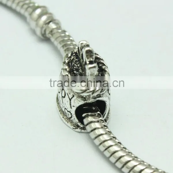 Wholesale New Style Archaized Happy Text Zinc Alloy Slide Beads With Large Hole photo-5