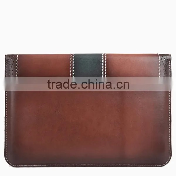 Vintage Style Brush-Off Leather Contrast Stitching Tablet Case With Hollow Out Design For IPad Mini3/Air2 OEM/ODM photo-3