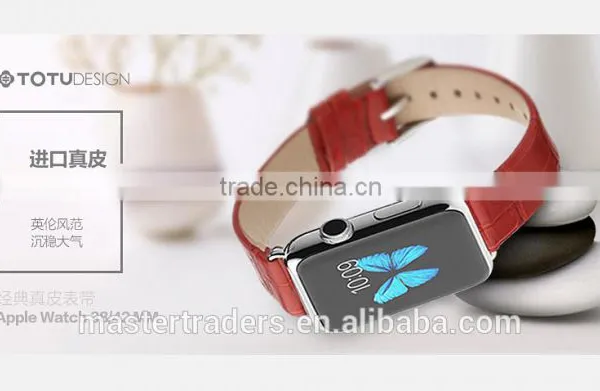 Original TOTU Bamboo Joint Pattern Genuine Leather Watch Band Wrist Strap For 42MM Apple Watch MT-3785 photo-2