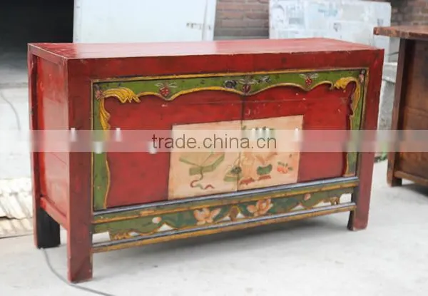 Chinese Antique Furniture/Mongolia Reproduction Cabinet/hand-painting Cabinet photo-3