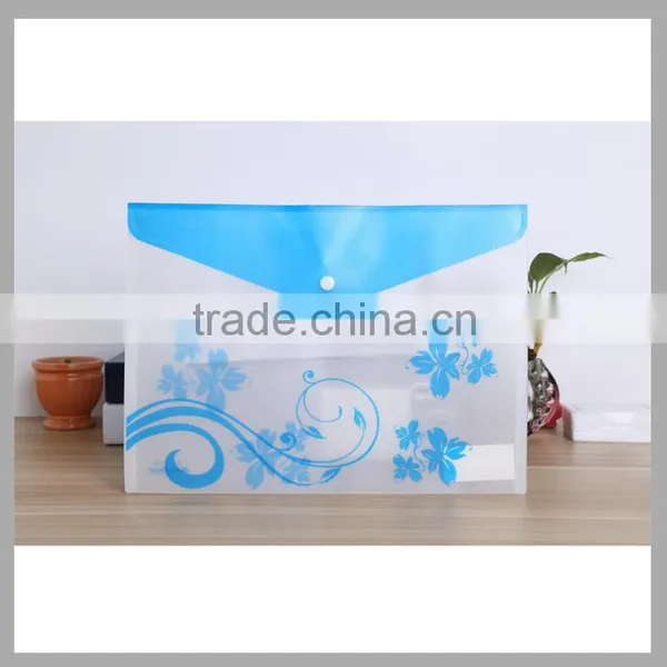 Office Stationery A4 Clear Plastic Bag PP Clear File Folder Envelop Shape Document File Bag With Snap Closure photo-3