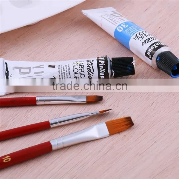 Hot Selling Wholesale China 3Pcs Flat Shap Nylon Hair Wooden Handle Art Paint Brush Manufactures photo-3
