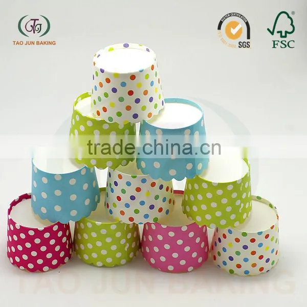 Disposable Food Grade Muffin Cups for Cake Dots Printed photo-6
