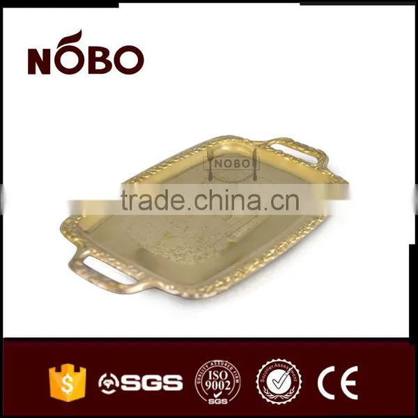 S/S 410 Gold Color Plate With Double Handle photo-5