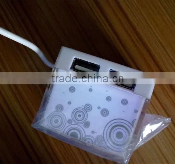 Promotional Gift Mini Cube Colorful LED USB HUB for Computer photo-4