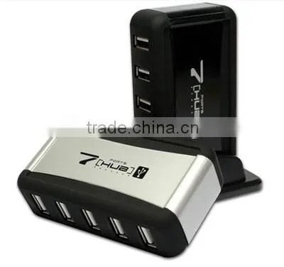 7 Port High-Speed USB 2.0 Hub Powered + AC Adapter Free for Laptop PC photo-3