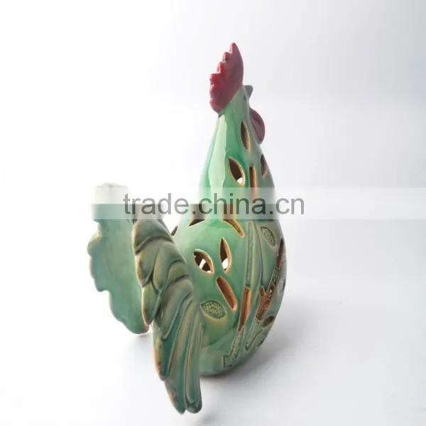 Decoration Garden of Ceramic Cock Candle Holder photo-3