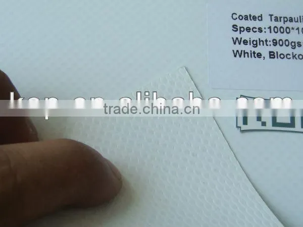 PVC Coated Tarpaulin 1000x1000D 30x30 900g White Blockout photo-2