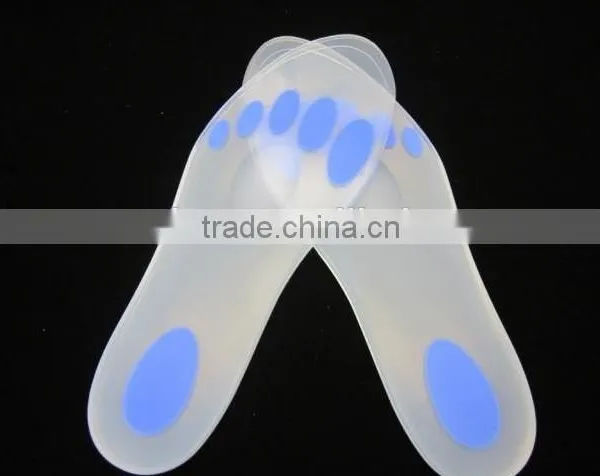 Environmental 100% silicone full length Security Unisex Silicone Flatfoot Orthotic Insoles