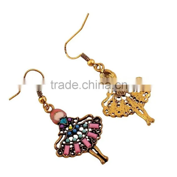 New Items Dancing Girl Design Fashion Beaded Drop Earring photo-5
