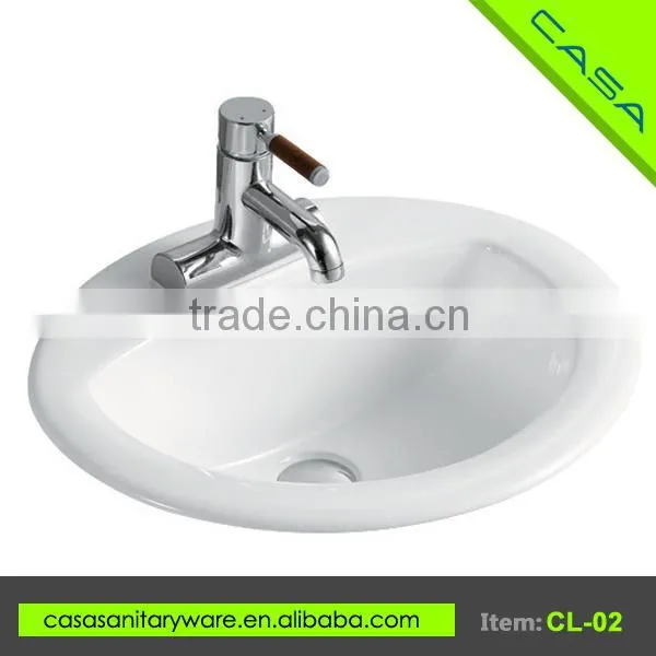 Modern bathrooms ceramic white solid surface bar sink