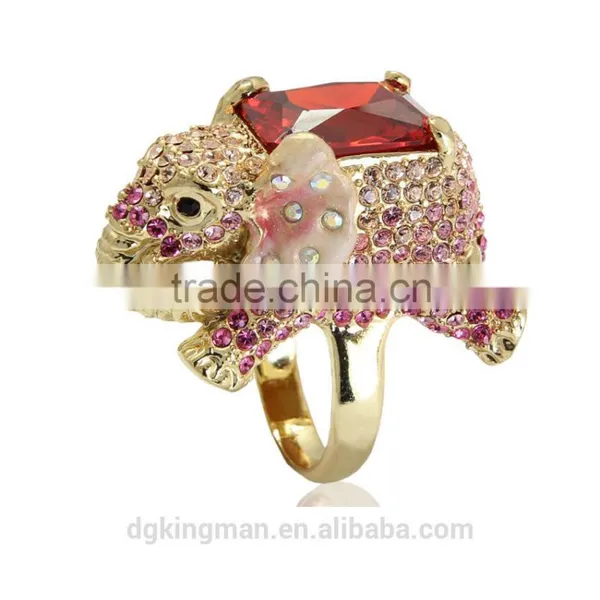 Lovely Animal Jewelry Design Kingman Elephant Crystal Rings photo-2