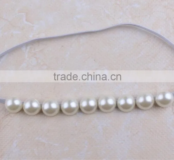 NEW Grosgrain Ribbon Baby Headbands Boutique Crystal Rhinestone +girls Elastic Hair Bands+pearl Hair Accessories for Kids photo-5