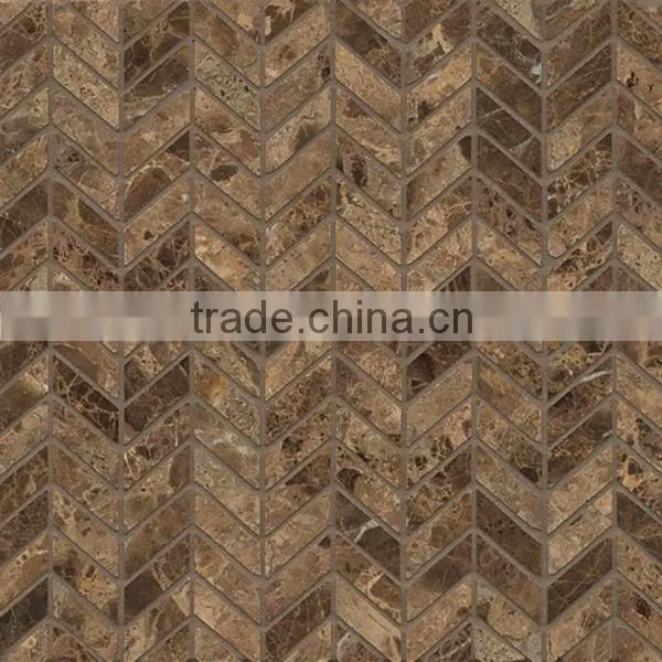 Cheapest Dark Emperador Marble Mosaic Tile photo-4