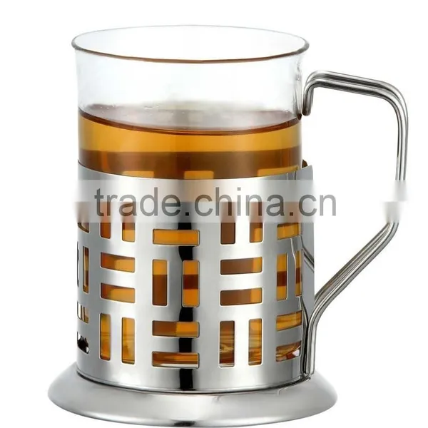 Stainless Steel and Glass Tea Cup