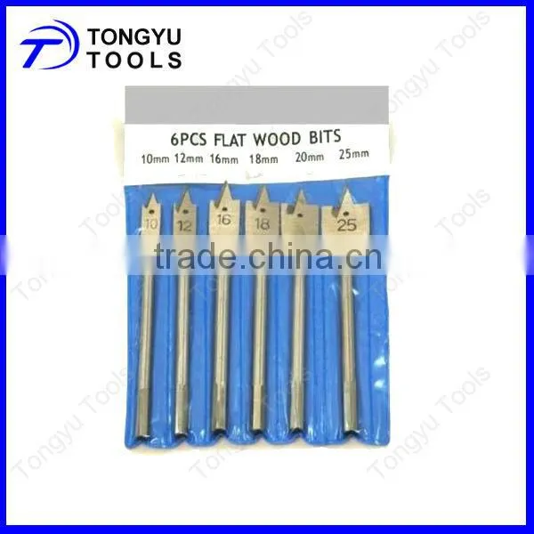6 pcs wood flat drill bit set