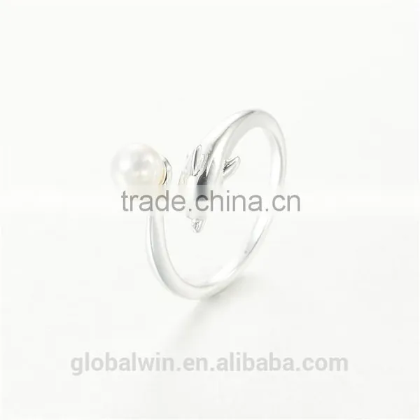 Engagement Gift Freshwater Pearl Solid Silver Rings For Sale photo-2