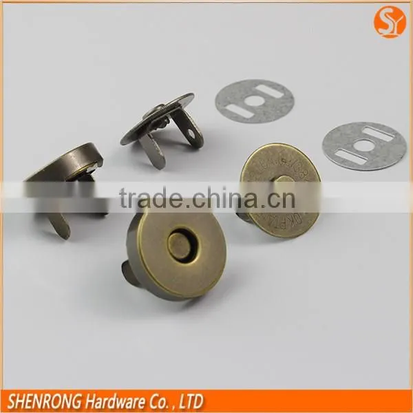 Golden 0.7inch 18mm Round Magnet Button Closure for Bags From Guangdong China photo-2