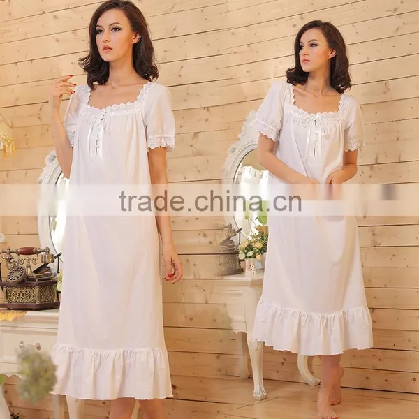 Cotton Long Sleeve Pajamas Women Nightwear Sexy Night Dresses photo-2
