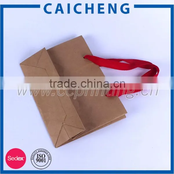 Recycled Kraft Brown Paper Bag With Custom Logo Print photo-6