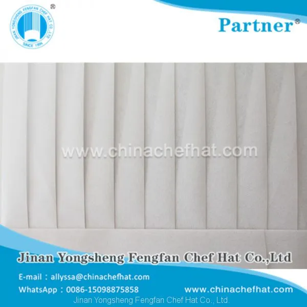60g Disposable Non Woven Flat Top Chef Hat 28cm*30cm photo-3